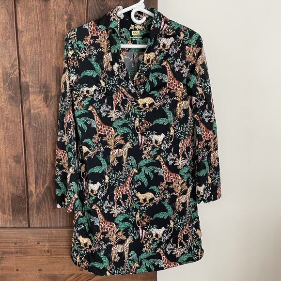 Lilly Pulitzer Womens XXS Chessie UPF 50+ Dress Giraffe Safari Animals 2XS - Picture 1 of 8